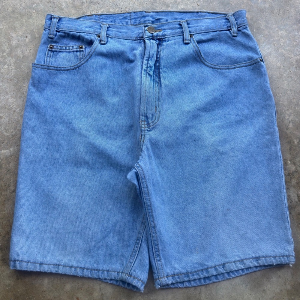 Vintage 90s Route 66 Denim Jorts Workwear Blue Size 32 (f1)